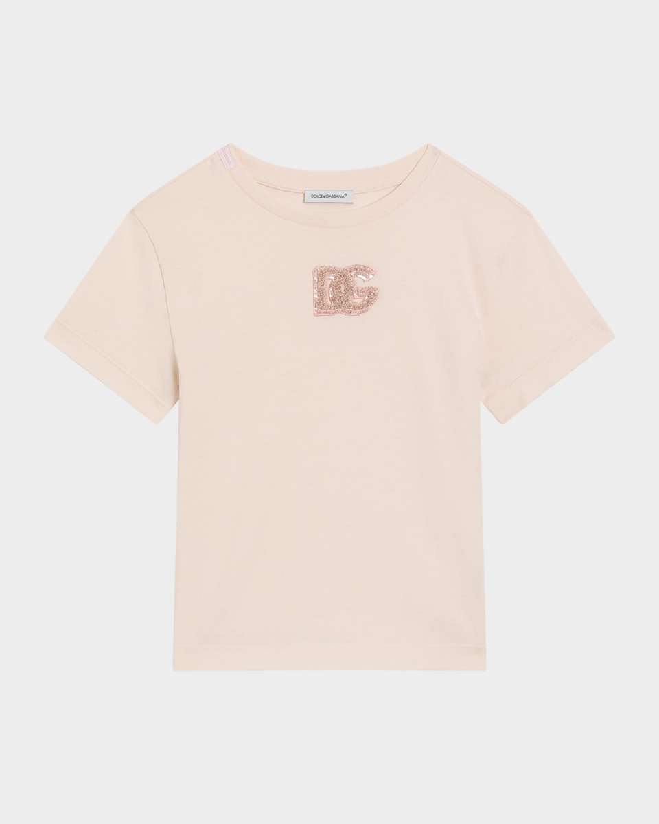 Girl's DG Logo Patch Short-Sleeve T-Shirt, Size 8-